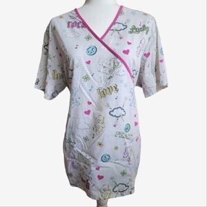 💕Women's "Carebear" Scrub Top Size L